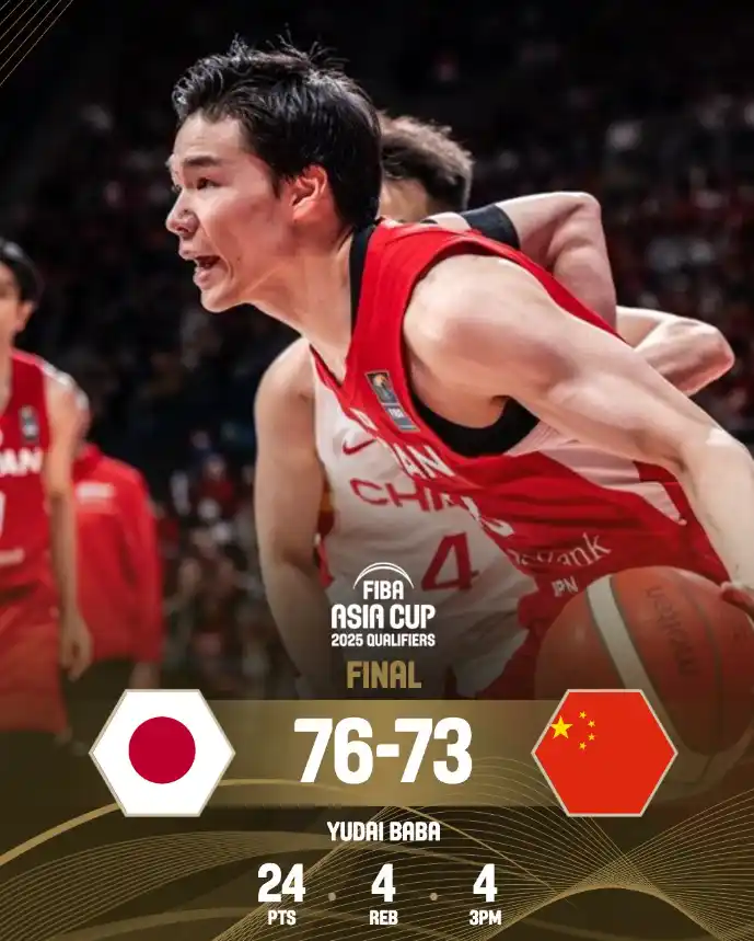 バスケットボール FIBAアジアカップ2025予選Window1 日本ー中国